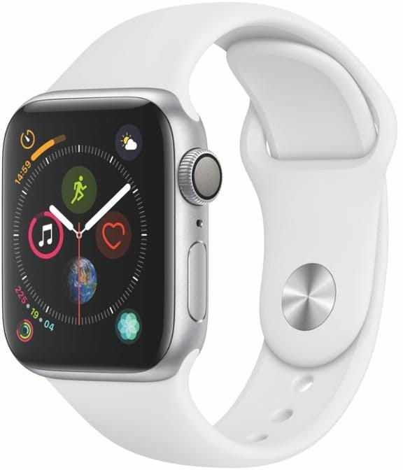 Ceas Apple Watch Series 4 GPS, 40mm Silver Aluminium Case with White Sport Band